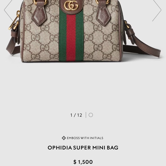 π SOLD π Authentic π― Gucci Ophidia Super Mini - Picture 11 of 15